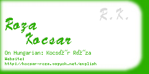 roza kocsar business card